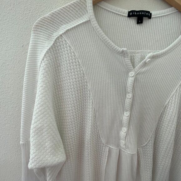 GIBSONLOOK Waffle knit Henley Top size Large - Picture 4 of 13